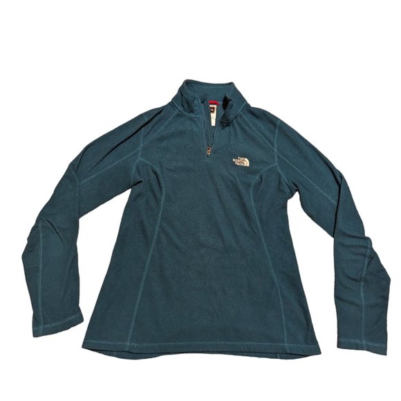 Teal/Turquoise North Face Women's Size Medium Quarter Zip Pullover Fleece - Picture 1 of 11